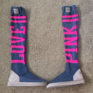 Victoria Secret PINK rare Mukluk sweater boots