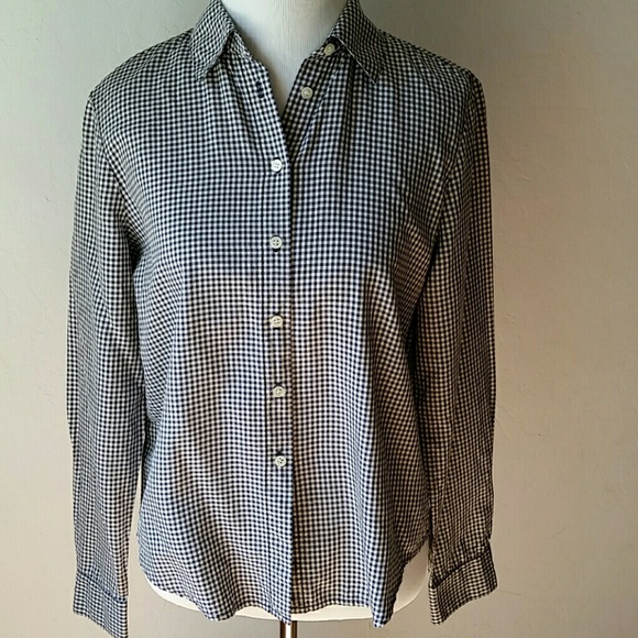 Silk navy and.white Grantham shirt