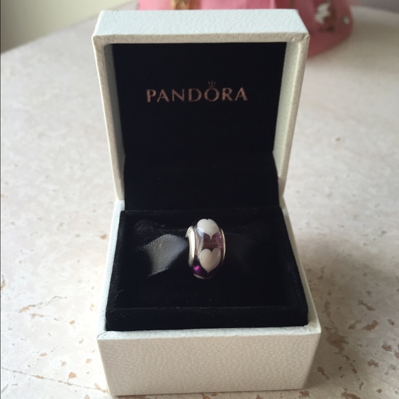 Violet Love, Grey Hearts Pandora Charm