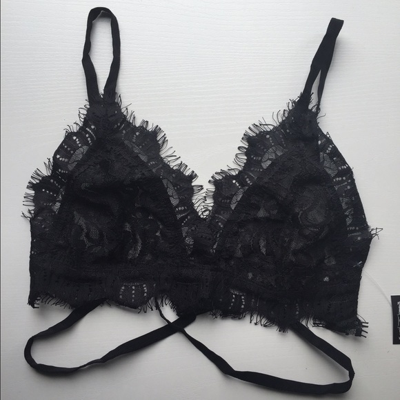 NWT💕Lace Bralette💕Stretch Sexy Black Strappy - Picture 4 of 4