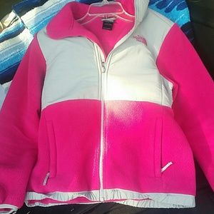 Pink and gray The North Face fleece zip up