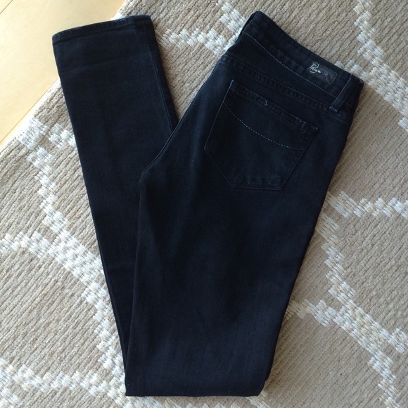 Paige New Heights Distressed Black Skinny Jeans - Picture 1 of 4