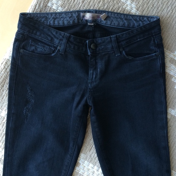 Paige New Heights Distressed Black Skinny Jeans - Picture 2 of 4