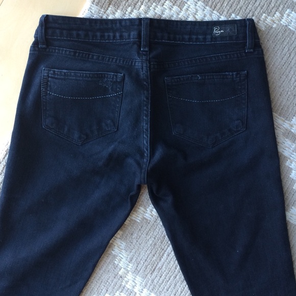 Paige New Heights Distressed Black Skinny Jeans - Picture 3 of 4