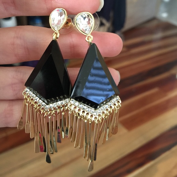 Black and gold earrings