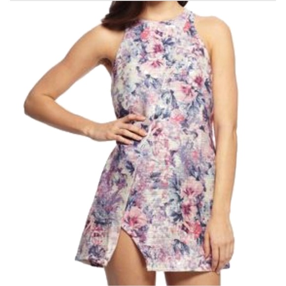 Mustard Seed Dresses & Skirts - Mustard Seed Sz S Metallic Floral Mini Dress EUC