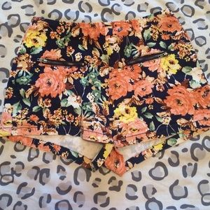 Floral High Waisted Shorts