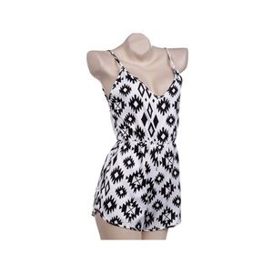 black & white tribal romper