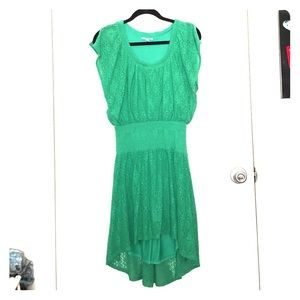 Smocked crochet lace Anthropologie dress