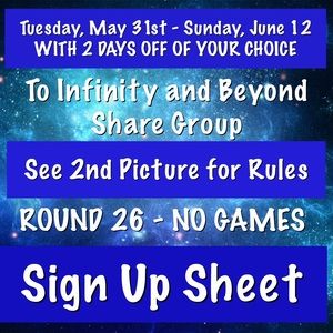 SIGN UP SHEET - ROUND 26 "To Infinity and Beyond "
