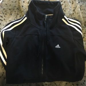 Adidas black stripe turtleneck jacket