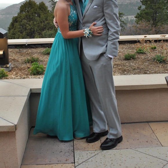 Aqua masquerade prom dress!