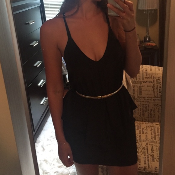 Nasty gal black peplum dress