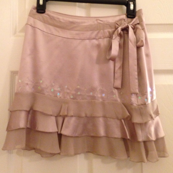100% silk Kenzie skirt in mauve
