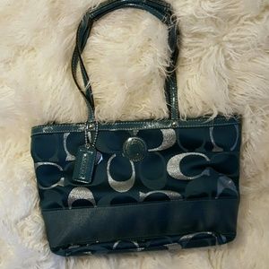 Turquoise Coach Tote
