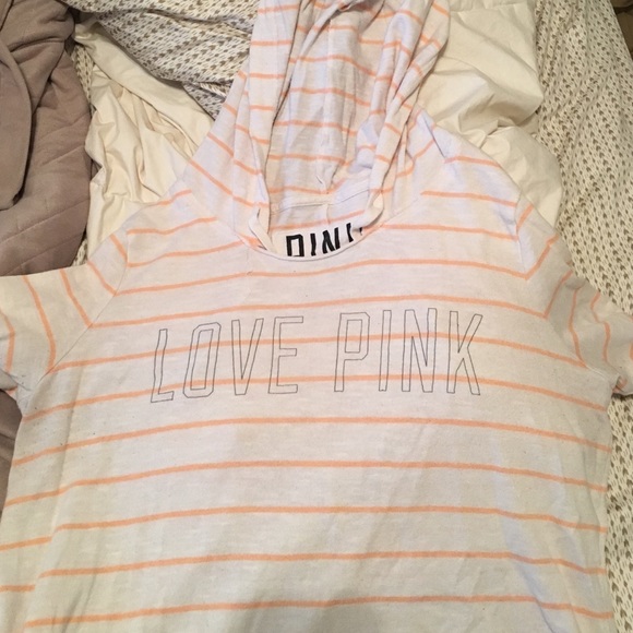 Orange striped VS Pink sweatshirt