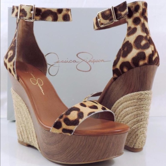 NEW Jessica Simpson Atrisa Leopard Wedge Pump 6