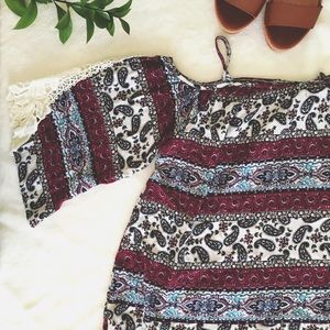 Bohemian Cold Shoulder Top
