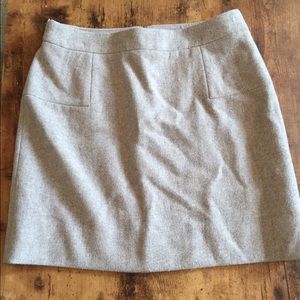 Oatmeal Wool Mini Skirt