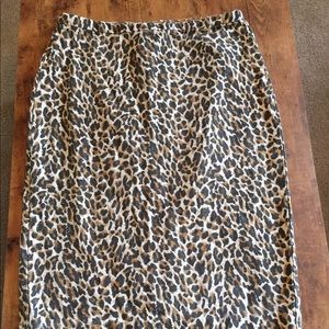 J Crew Leopard Pencil Skirt