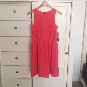 Kensie Pink Grapefruit Lace Dress