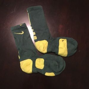 Green and Gold Nike Elite Socks