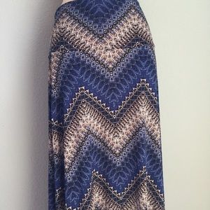 GILLI Maxi Skirt in Blue and Brown