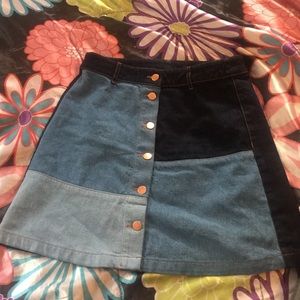 A-line denim skirt