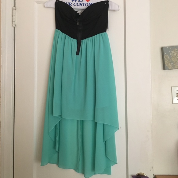 Black and mint dress