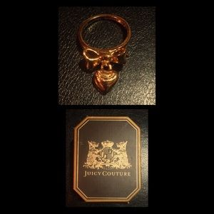 Juicy Couture - Bow and Heart-Drop Ring - Size 6