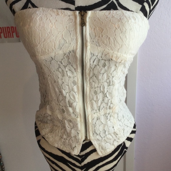 Strapless white top