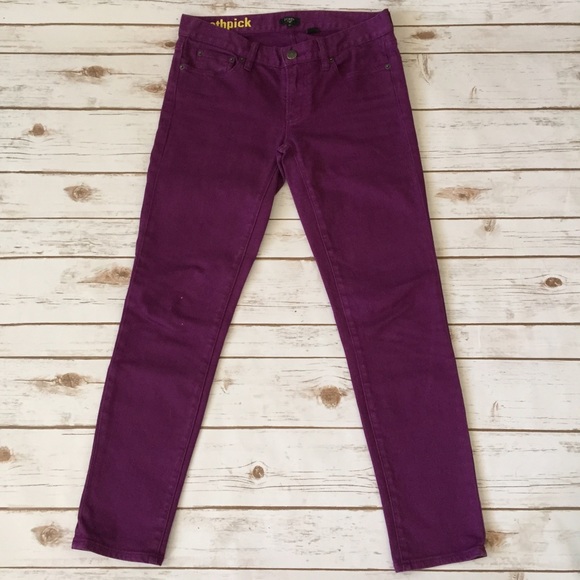 Gorgeous J Crew Toothpick skinny jeans purple - Picture 2 of 4