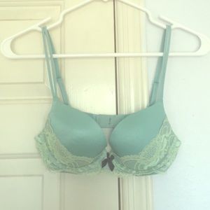 Cute Teal Lacy Push-up Bra