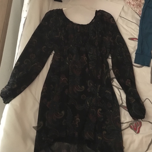 Black colorful short dress