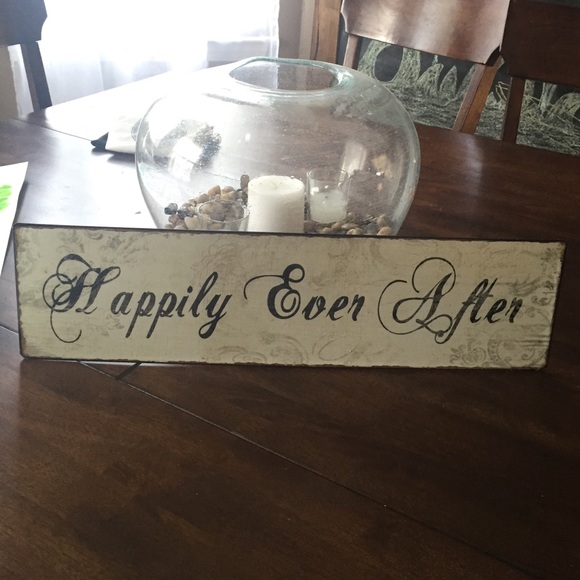 Metal happily ever after sign