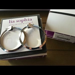 Lia Sophia Impact Hoop Earings NWT