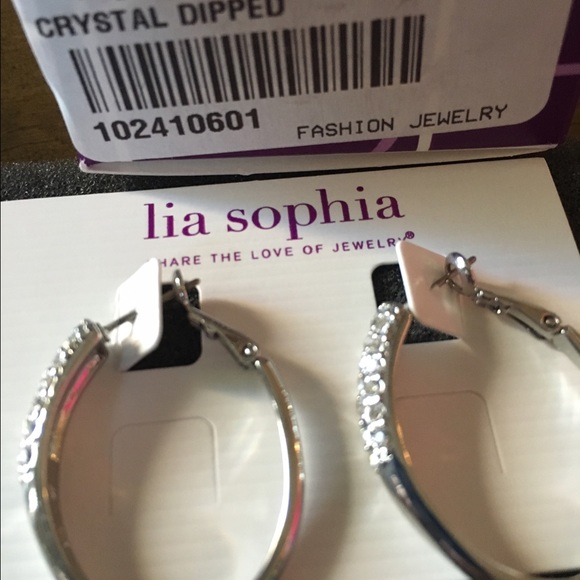 Lia Sophia Crystal Dipped hoop earrings