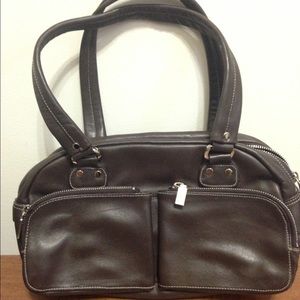 Perlina brown leather handbag