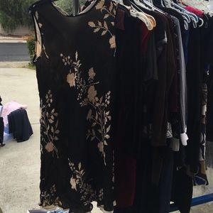 Inc Dress ~ black Floral pattern ~ size 10/L