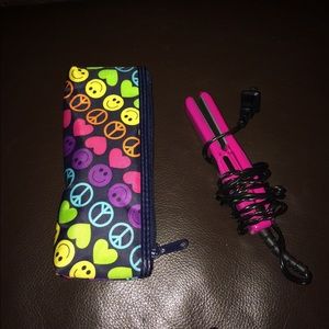 Mini hair straightener and case