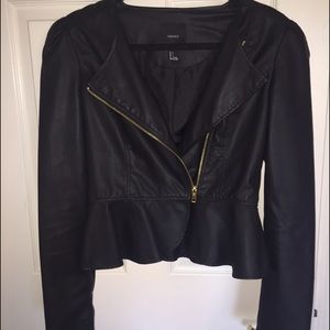 Black Leather Peplum Jacket !! 😍
