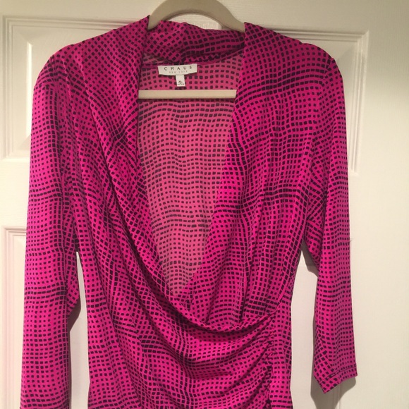 Hot pink and black top