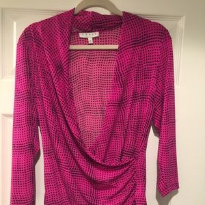 Hot pink and black top