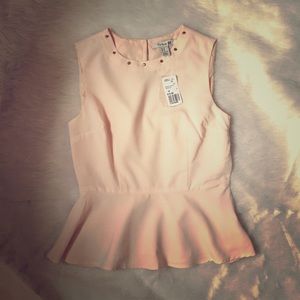 Peachy studded peplum