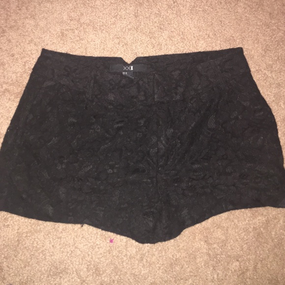 Black lace shorts