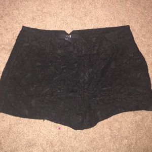 Black lace shorts