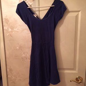 Open back blue dress