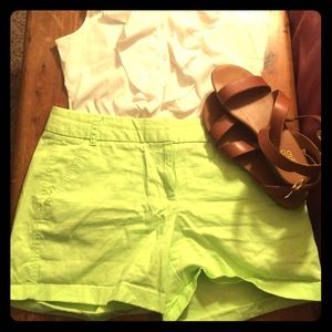 J Crew Chino Shorts - green, size 10