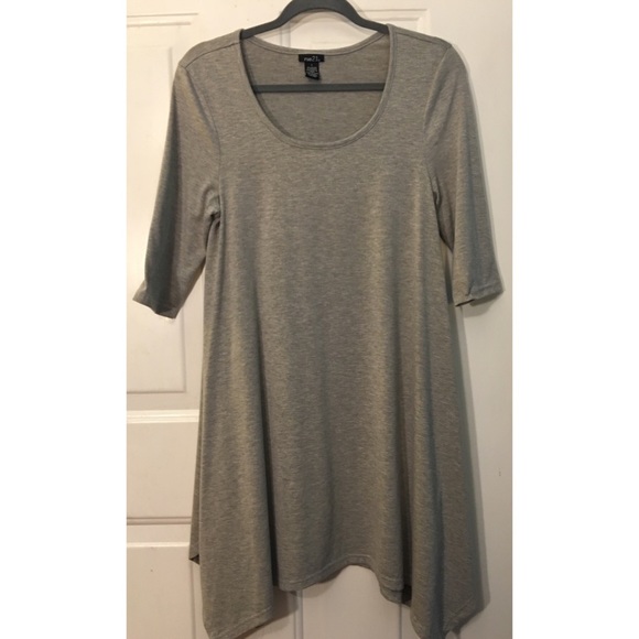 Grey Scoop Neck Dress