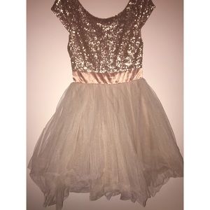 Rose gold glitter tutu dress